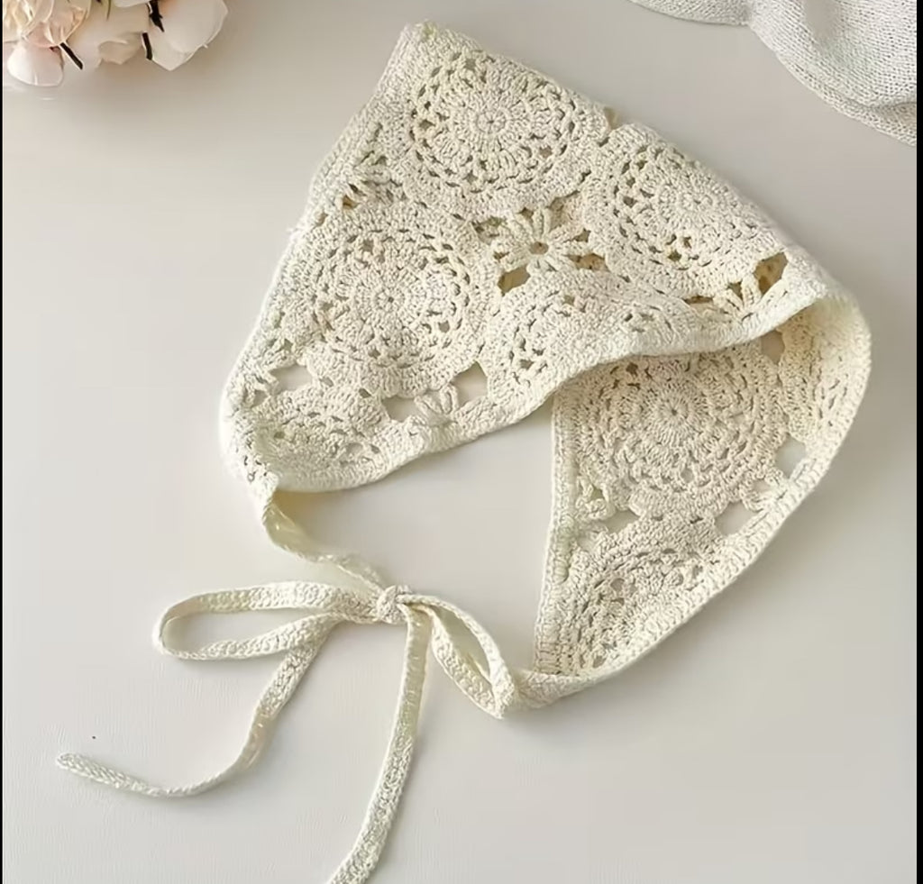 Knitted Hollow Triangular Scarf Hair Accessory🌝✨