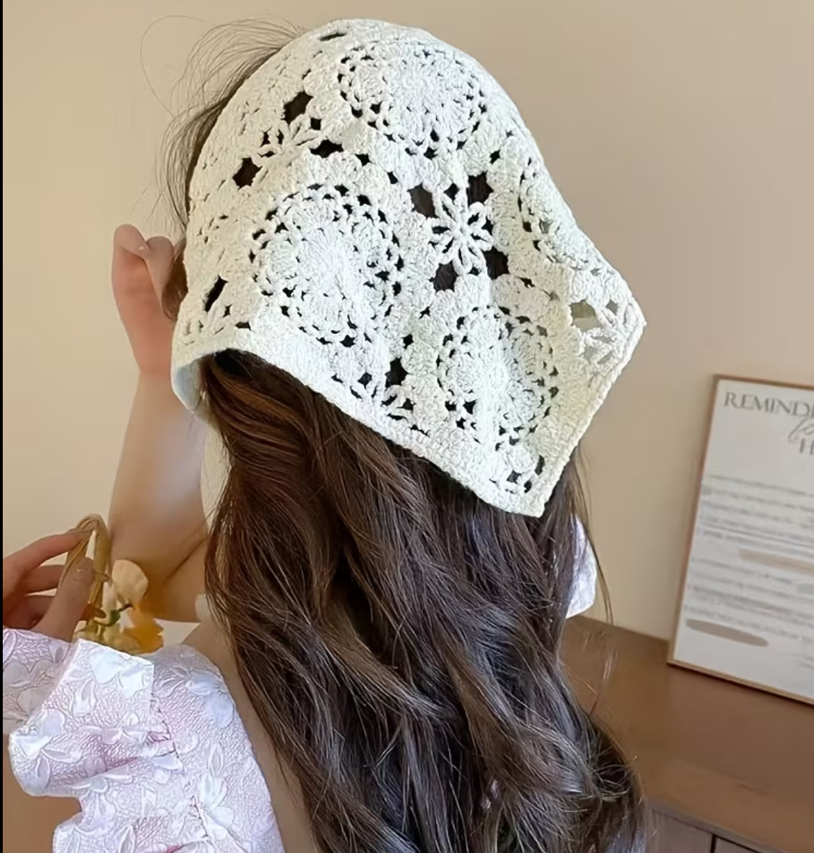 Knitted Hollow Triangular Scarf Hair Accessory🌝✨